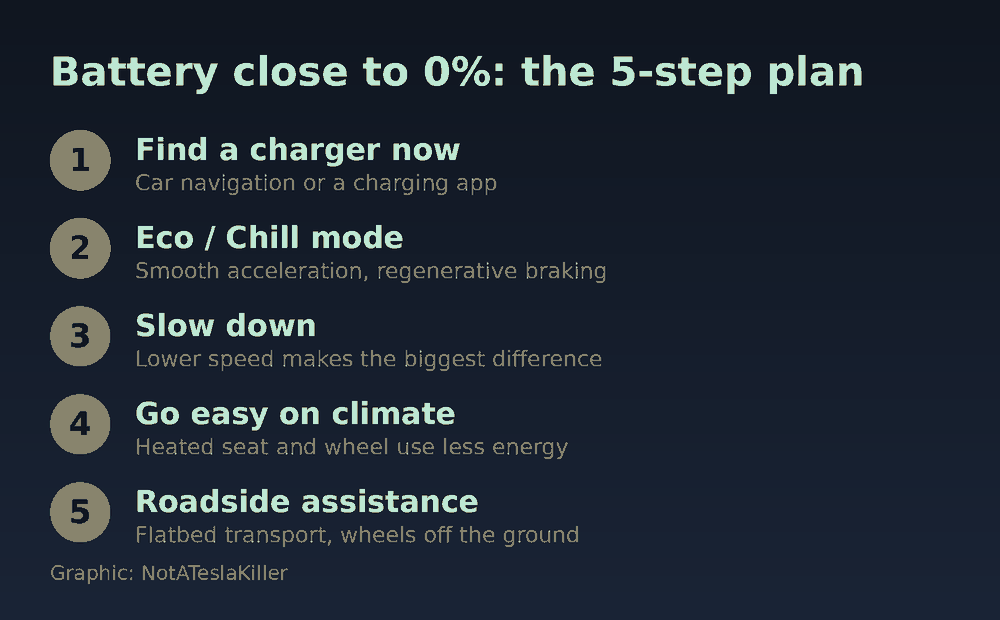 Graphic: the five-step plan when the battery is close to 0%