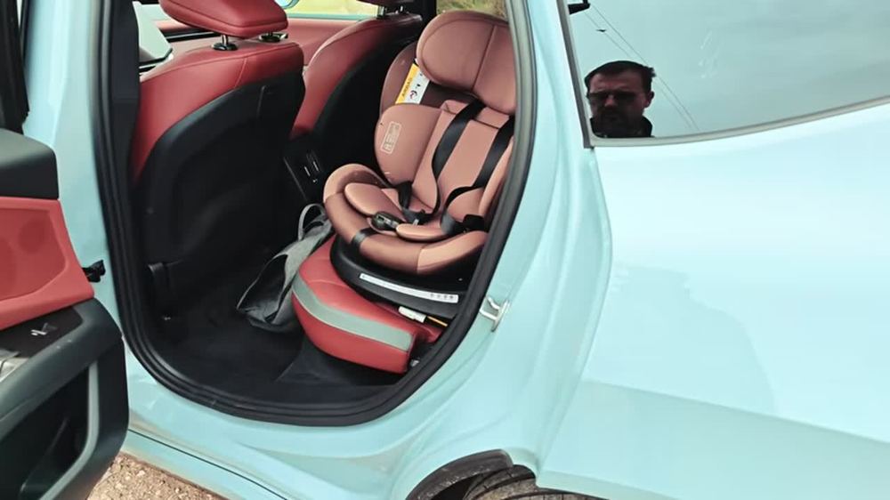 BMW iX3 40 rear seats folded, ready for the mattress