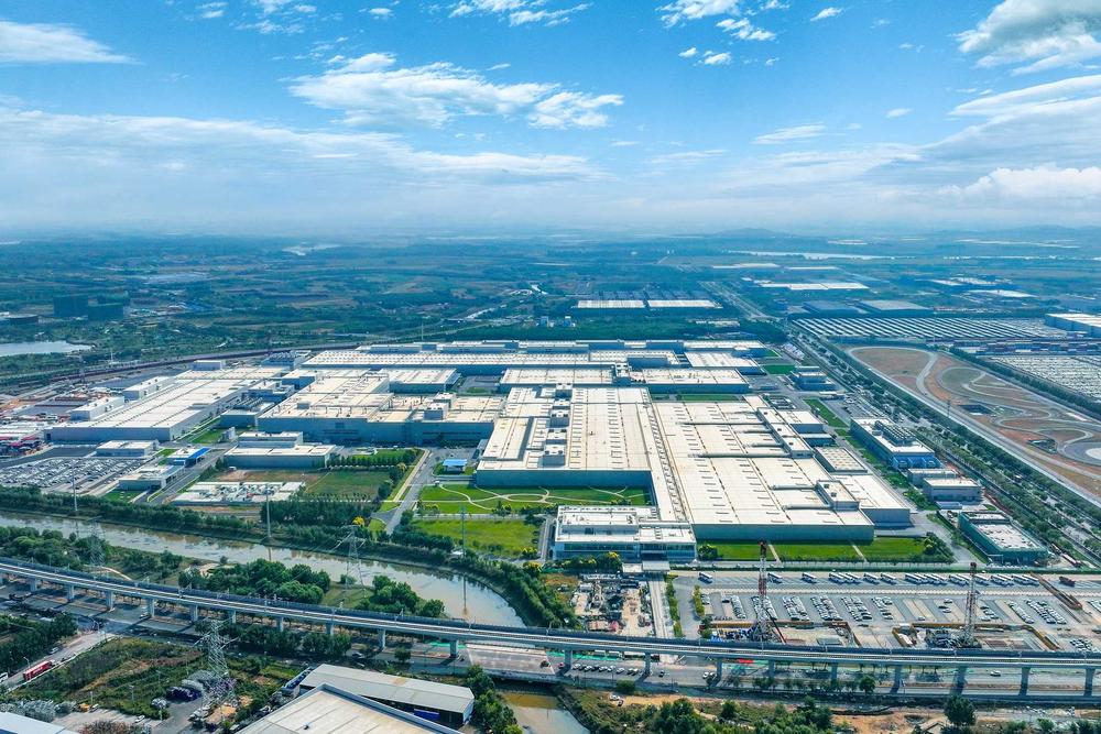 Aerial view of BMW's engine and high-voltage battery plant in Shenyang