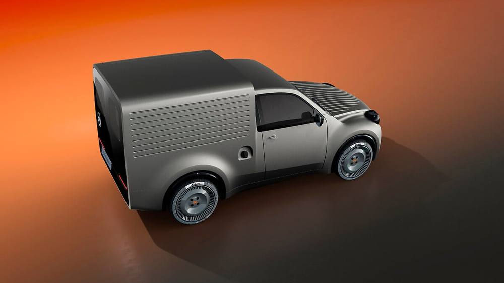 Citroën 2 CV Fourgonnette Concept from the rear, with its ribbed cargo body