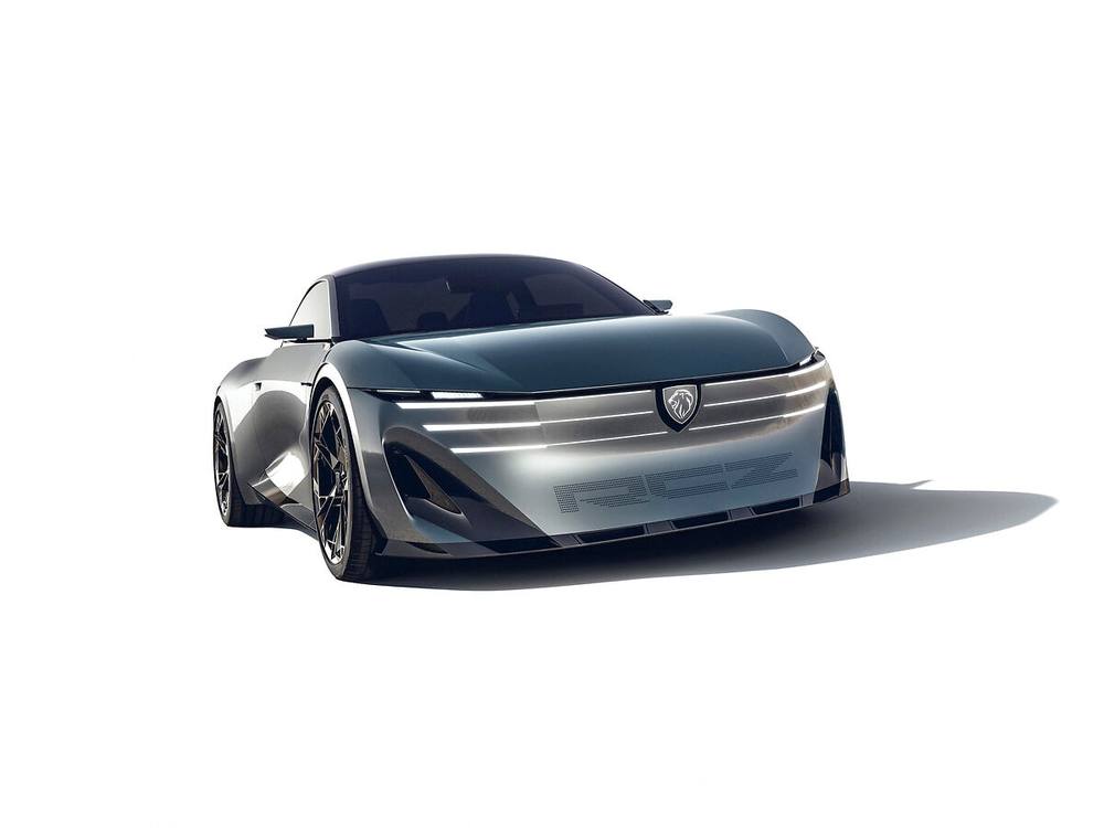 Peugeot RCZ Vision gri, fotografiat în studio pe fundal alb