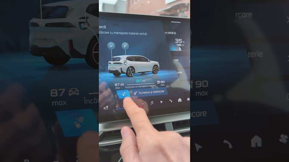 Thumbnail of the Masina Timpului video showing the BMW iX3 screen while charging with battery care active
